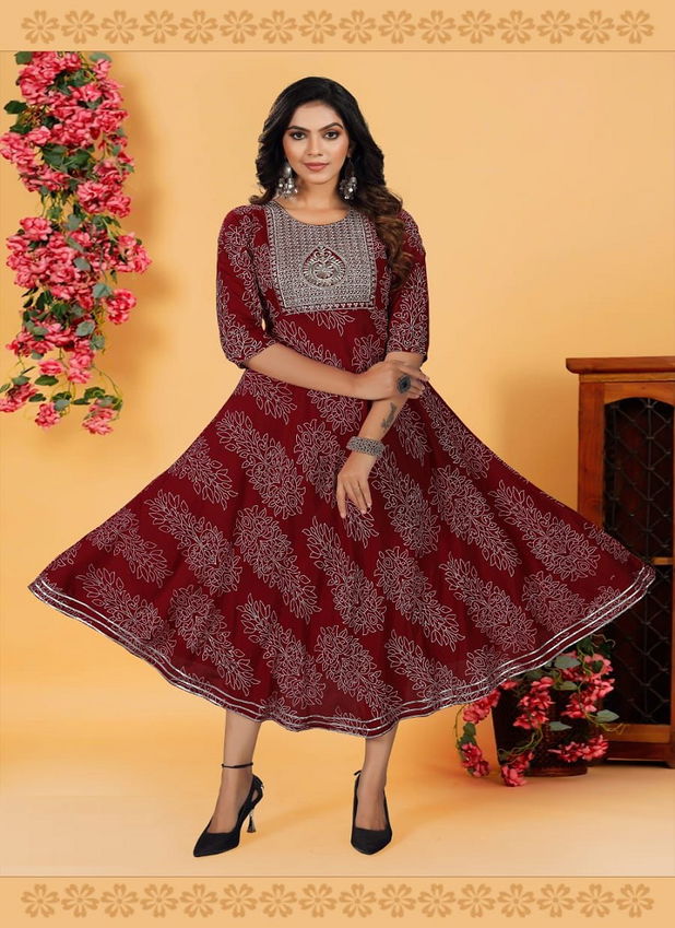 Beauty Queen Nazakat 1 Heavy Rayon Designer Fancy Wear Kurti Collection